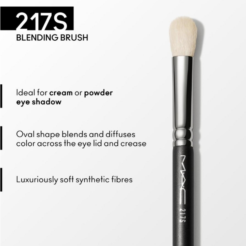 Mac Cosmetics 217S Blending Brush Brand New Authentic Synthetic - Picture 12 of 14